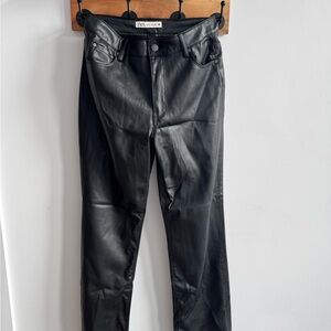 Zara Black Skinny Faux Leather Jeans